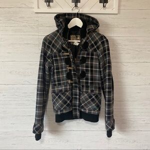 Billabong Zip Up Plaid Jacket Sz Medium
